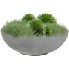 Sunnydaze Percival 20.75″ Shallow Outdoor Planter Bowl for Flowers and Succulents – Polyresin Double-Walled Design – Sable(Gray)