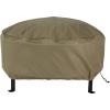 Sunnydaze Round Outdoor Fire Pit Cover – Heavy-Duty 300D Polyester and PVC with Drawstring Closure – Khaki – 36-Inch(Khaki)