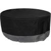 Sunnydaze Round Outdoor Fire Pit Cover with Drawstring – UV-Resistant Protection Cover for Fire Pit – Black/Gray – 40-Inch(Black and Gray)