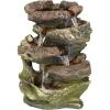 Sunnydaze Tabletop Water Fountain – Relaxing Indoor Desktop Water Feature – Rock Fountain with LED Lights – Office, Bedroom, Living Room
