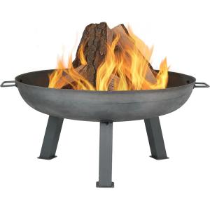Sunnydaze 34-Inch Cast Iron Heavy-Duty Fire Pit for Outside – Wood-Burning Outdoor Fire Pit Bowl with Handles – Steel Finish(Steel)
