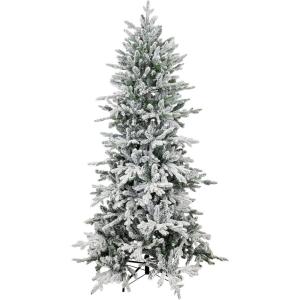 Sunnydaze 7ft Stately and Slim Artificial Christmas Tree – Unlit Green Christmas Tree with Hinged Branches – with Foldable Metal Stand(6ft)
