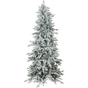 Sunnydaze 7ft Stately and Slim Artificial Christmas Tree – Unlit Green Christmas Tree with Hinged Branches – with Foldable Metal Stand(7ft)