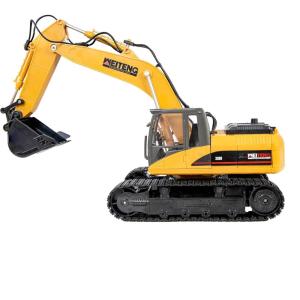 Sunnydaze Dig and Drive Remote Control Excavator Toy – 1:20 Scale Light-Up RC Construction Vehicle with Controller – Ages 8 and Up