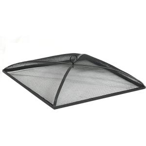 Sunnydaze Heavy-Duty Steel Mesh Fire Pit Spark Screen Cover – Outdoor Fire Pit Screen Cover – Square – Black – 24-Inch(24 in)