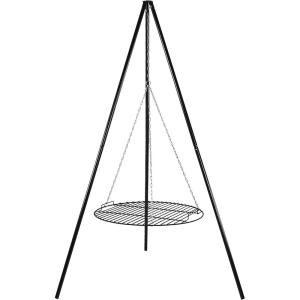 Sunnydaze Outdoor Fire Pit Tripod Cooking Grill System – Tripod Grill for Campfire – 22-Inch Grate