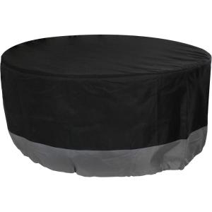 Sunnydaze Round Outdoor Fire Pit Cover with Drawstring – UV-Resistant Protection Cover for Fire Pit – Black/Gray – 40-Inch(Black and Gray)