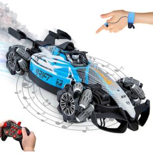 Sunnydaze Stupendous Stunts Kids Remote Control Car – RC Car with Lights, Sounds, Steam for Ages 6+ – 360-Degree Rotation