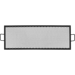 Sunnydaze X-Marks Fire Pit Cooking Grate – Outdoor Rectangle Black Steel BBQ Campfire Grill with Handles – 40-Inch(40 in)