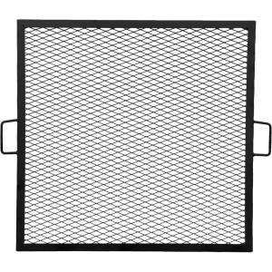 Sunnydaze X-Marks Fire Pit Cooking Grate – Outdoor Square Black Steel BBQ Campfire Grill with Handles – 24-Inch(40 in)