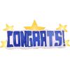 Sunnydaze Congrats Star Banner LED Inflatable Party Decoration – Indoor or Outdoor Use – Graduation, Retirement, Engagement or Other Party – 8-Foot