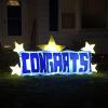 Sunnydaze Congrats Star Banner LED Inflatable Party Decoration – Indoor or Outdoor Use – Graduation, Retirement, Engagement or Other Party – 8-Foot