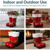Sunnydaze Santa Boots Decor – Nostalgic Christmas Decorations – Santa Claus Decor – Indoor or Outdoor Christmas Statues – 13″