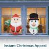 Sunnydaze Santa and Frosty Inflatable Christmas Decoration for Window – Indoor or Outdoor Use – 2 White LED Lights Each(Christmas)
