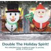 Sunnydaze Santa and Frosty Inflatable Christmas Decoration for Window – Indoor or Outdoor Use – 2 White LED Lights Each(Christmas)