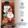Sunnydaze Santa and Frosty Inflatable Christmas Decoration for Window – Indoor or Outdoor Use – 2 White LED Lights Each(Christmas)