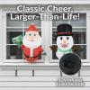 Sunnydaze Santa and Frosty Inflatable Christmas Decoration for Window – Indoor or Outdoor Use – 2 White LED Lights Each(Christmas)