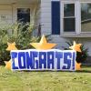 Sunnydaze Congrats Star Banner LED Inflatable Party Decoration – Indoor or Outdoor Use – Graduation, Retirement, Engagement or Other Party – 8-Foot
