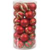 Sunnydaze Holiday Glitter 30-Count 60mm Shatterproof Christmas Ball Ornaments with Hooks Included – Red/Gold(Red/Gold)