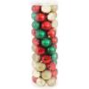 Sunnydaze Holly Jolly 50ct Christmas Ornament Balls – 5 Styles of Shatterproof Christmas Decorations for Tree(Holly Jolly)