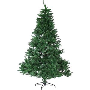 Sunnydaze 7-Foot Unlit Artificial Christmas Tree with Hinged Branches – Faux Tannenbaum Tree with Metal Stand – Indoor Holiday Decoration – Easy 2-Piece Assembly – Green(7ft)