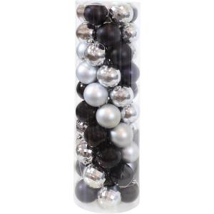 Sunnydaze Holly Jolly 50ct Christmas Ornament Balls – 5 Styles of Shatterproof Christmas Decorations for Tree(Modern Holiday)