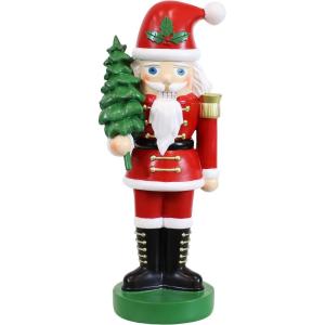 Sunnydaze Santa Claus Nutcracker Christmas Decor – 17″ H Indoor Nutcracker Christmas Figurines – Hand-Painted Polyresin(Santa Claus)