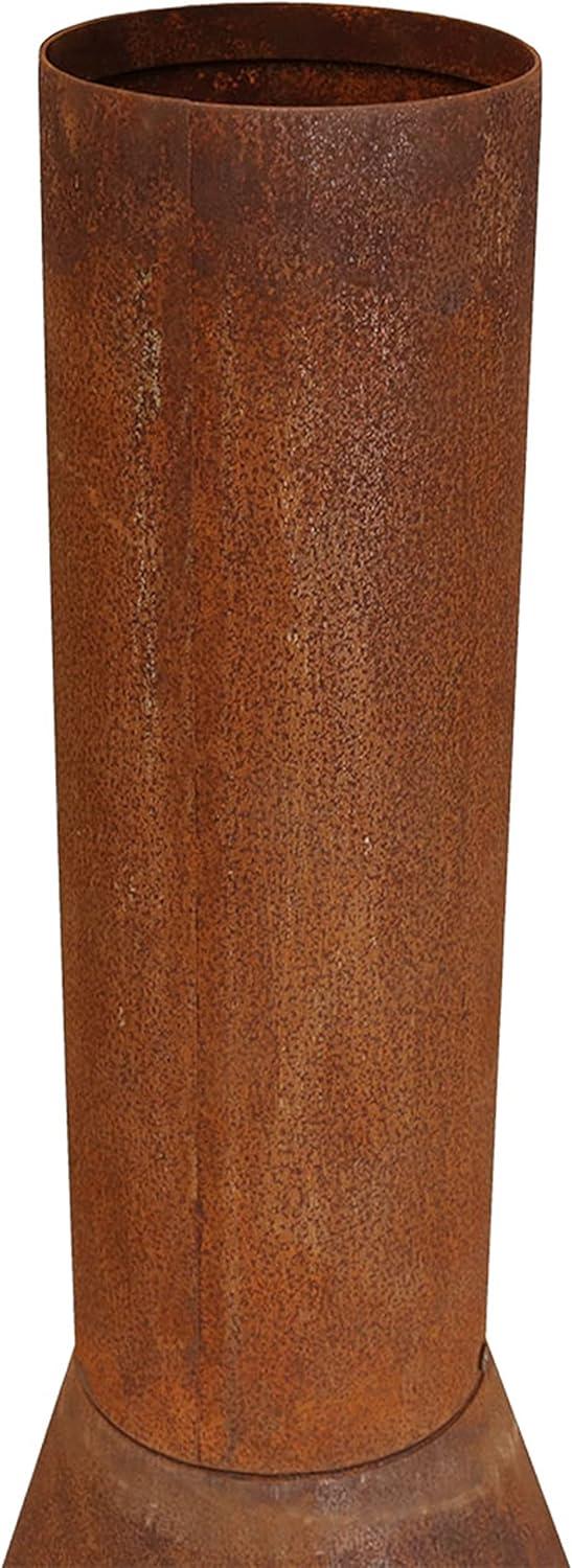 image:imageSunnydaze 6Foot Large Chiminea Outdoor Fireplace Outdoor WoodBurning Fireplace Chimney Fire Pit with Grill Grate Rustic