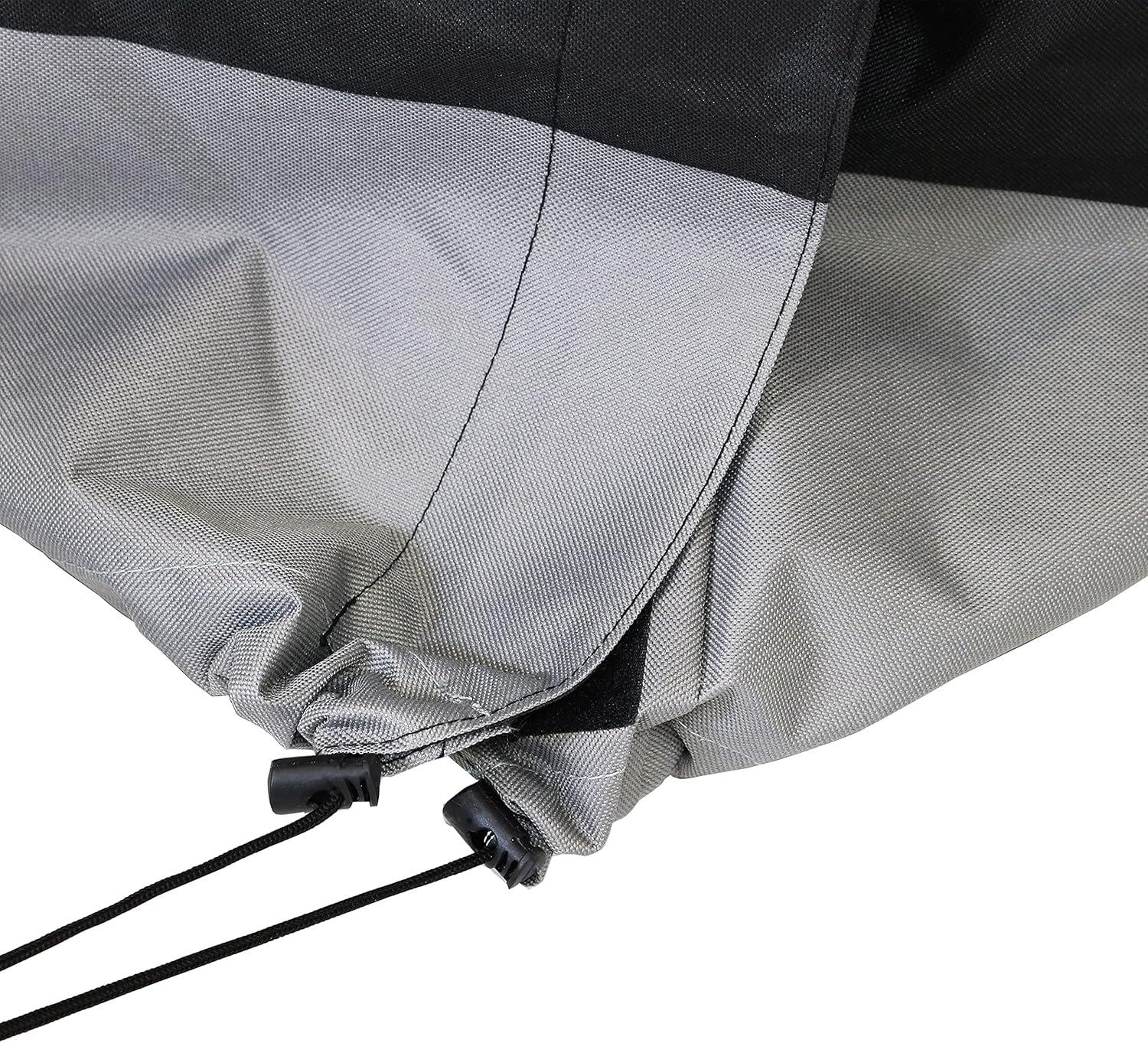image:imageSunnydaze Outdoor Firewood Log Rack Cover Gray and Black 600D Polyester with PVC Backing 6Foot