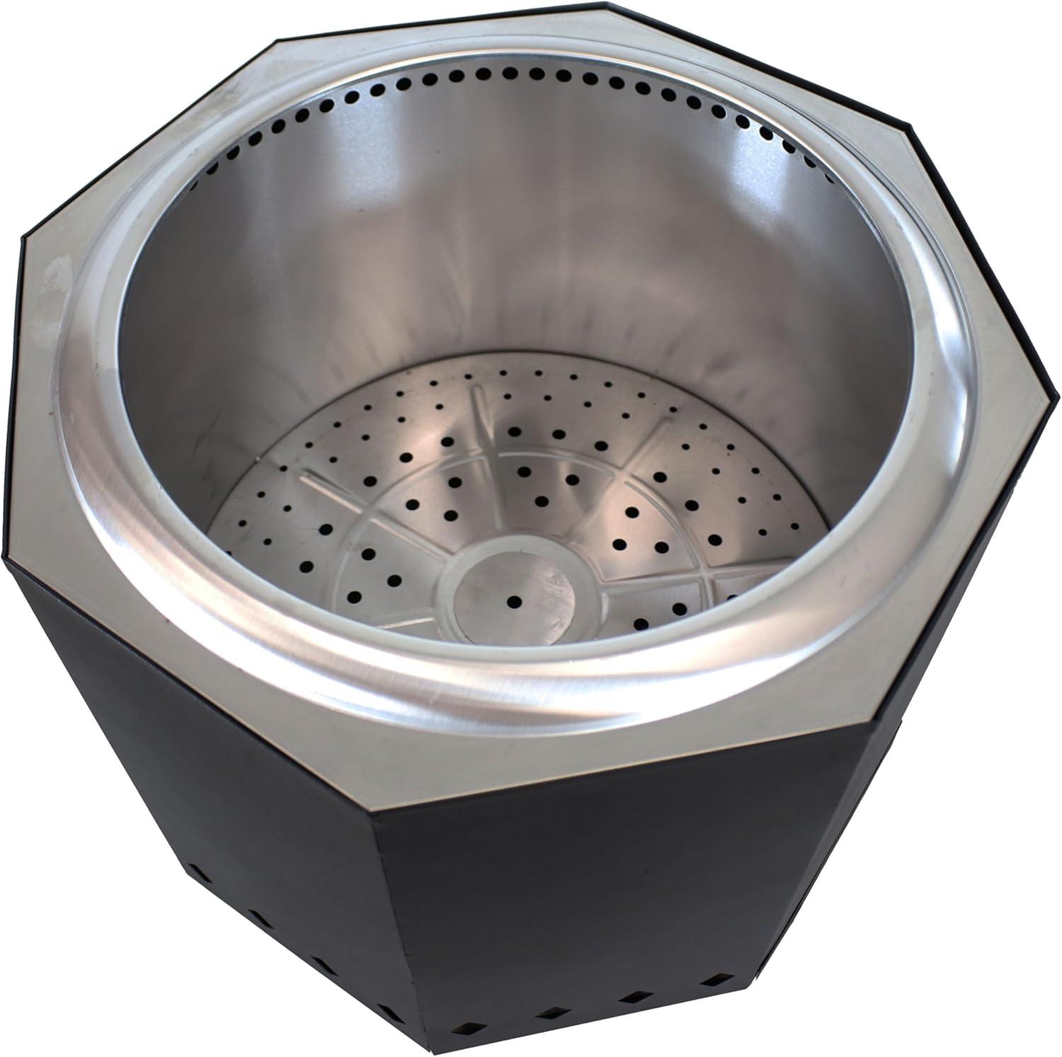 image:imageSunnydaze WoodBurning Smokeless Fire Pit with Log Poker Stainless Steel Smokeless Fire Pit for The Backyard Black 215Inch