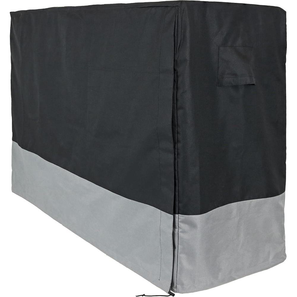 image:imageSunnydaze Outdoor Firewood Log Rack Cover Gray and Black 600D Polyester with PVC Backing 6Foot