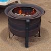Sunnydaze 23-Inch Cauldron-Style Smokeless Wood-Burning Fire Pit with Cover and Poker – Steel Outdoor Smokeless Fire Pit for The Backyard