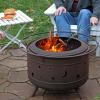 Sunnydaze 30-Inch Cosmic Smokeless Wood-Burning Fire Pit with Cover and Poker – Steel Outdoor Smokeless Fire Pit for The Backyard
