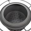 Sunnydaze 30-Inch Crossweave Smokeless Wood-Burning Fire Pit with Cover and Poker – Steel Outdoor Smokeless Fire Pit for The Backyard