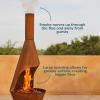 Sunnydaze 6-Foot Large Chiminea Outdoor Fireplace – Outdoor Wood-Burning Fireplace – Chimney Fire Pit with Grill Grate – Rustic