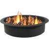 Sunnydaze Outdoor Fire Pit Ring – Heavy-Duty Round Steel Fire Ring Insert – DIY Above or In-Ground – 42-Inch Outer/36-Inch Inner Diameter(Black)