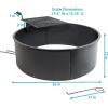 Sunnydaze Outdoor Fire Pit Ring – Heavy-Duty Round Steel Fire Ring with Cooking Grate and Poker – 36-Inch Outer/34-Inch Inner Diameter