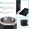 Sunnydaze Wood-Burning Smokeless Fire Pit with Log Poker – Stainless Steel Smokeless Fire Pit for The Backyard – Black – 21.5-Inch