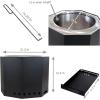 Sunnydaze Wood-Burning Smokeless Fire Pit with Log Poker – Stainless Steel Smokeless Fire Pit for The Backyard – Black – 21.5-Inch