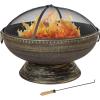 Sunnydaze 30-Inch Large Outdoor Fire Pit – Wood Burning Fire Pit for Outside with Poker and Screen – Copper Finish – Royal Cauldron(Regal Cauldron)