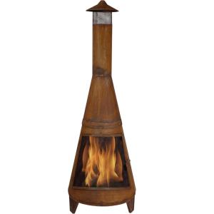 Sunnydaze 70-Inch Rustic Chiminea Outdoor Fireplace – Outdoor Wood-Burning Chiminea Fire Pit – Chimney Fire Pit