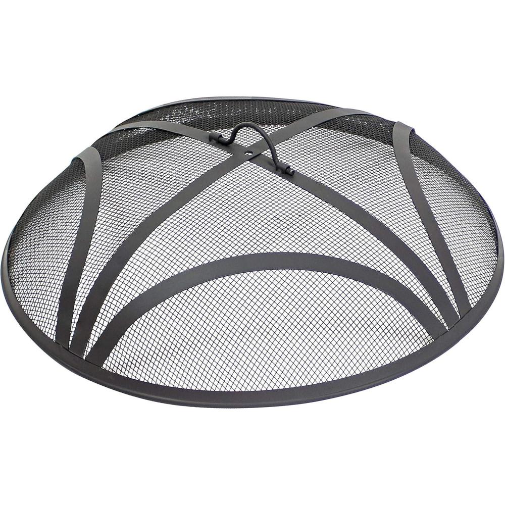image:imageSunnydaze Black Reinforced Steel Mesh Fire Pit Spark Screen with Ring Handle  40Inch Diameter22 in