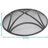Sunnydaze Black Reinforced Steel Mesh Fire Pit Spark Screen with Ring Handle – 40-Inch Diameter(30 in)