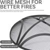 Sunnydaze Black Reinforced Steel Mesh Fire Pit Spark Screen with Ring Handle – 40-Inch Diameter(40 in)