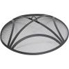 Sunnydaze Black Reinforced Steel Mesh Fire Pit Spark Screen with Ring Handle – 40-Inch Diameter(24 in)