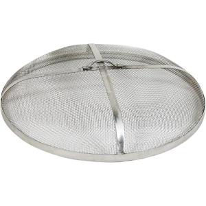 Sunnydaze Round Fire Pit Screen Cover – 36-Inch Stainless Steel Mesh Fire Pit Spark Screen – Spark Lid Top Cover with Handle(30 in)