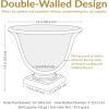 Sunnydaze 16-Inch Darcy Round Plant Pot – Polyresin Large Outdoor Urn Planter with Drillable Drainage Hole – 2 Pack – Beige(4)