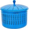 Sunnydaze Decorative Metal Garden Hose Holder Pot with Lid – UV-Resistant Blue Patina Finish – Holds up to 100-Foot Hose