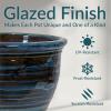 Sunnydaze Large Ceramic Plant Pot – Round Outdoor Glazed Ceramic Planter Pot with Drainage – Chalet – Imperial Blue – 14.5″(Galaxy Blue)