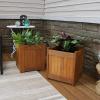 Sunnydaze Meranti Wood 16-Inch Square Planter Box with Teak Oil Finish – Set of 2(2)